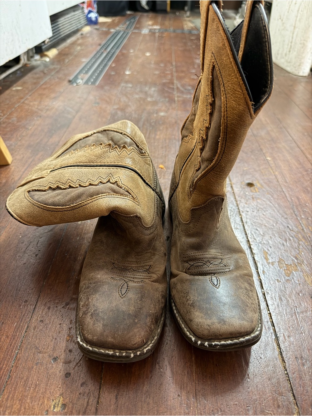 Youth Brown Leather Western Cowboy Boots